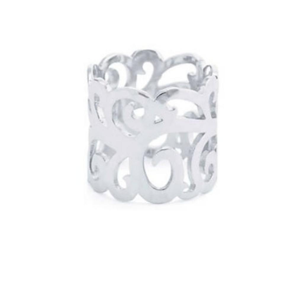 Belk Silverworks Hammered Filigree Ring Size 8